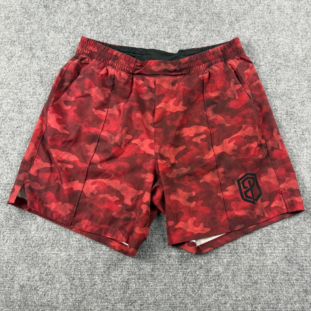 Born Primitive Training Shorts Mens Large Red Camo Athletic Gym Workout Logo
